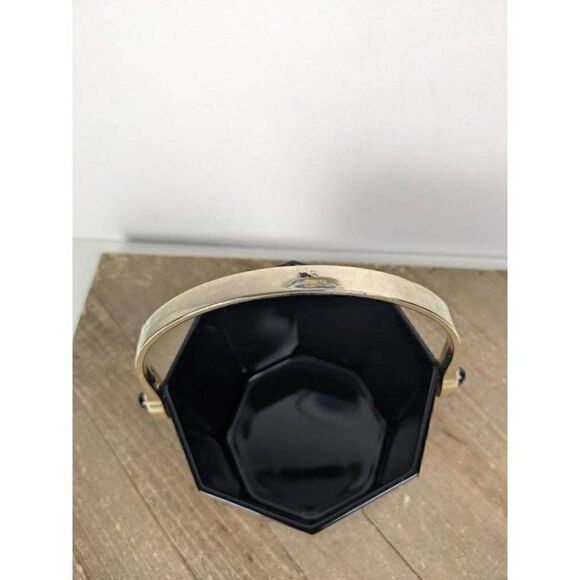 Arcoroc Octime Black ice bucket, Black glass barware, 80s geometric kitchen - Picture 3 of 7